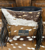 Mixed Metallic Hair on Hide Handbag w/ Leather Fringe Wristlet