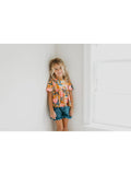 Teal & Tangerine Floral Ruffle Spring Pocket Short Set