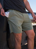 Burlebo Everyday Shorts - Light Sage - Fish Toss Pocket