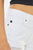 KanCan High Rise Destroyed Hem White Shorts